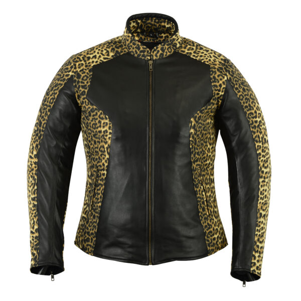 Cheetah Pattern Leather Jacket