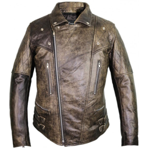 Vintage Biker Leather Jacket - Image 2